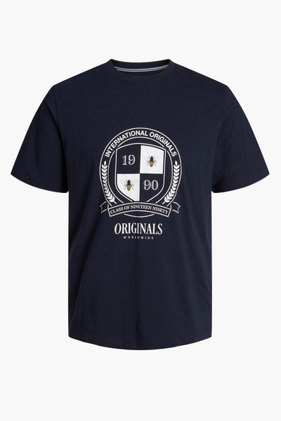 T-Shirt JORNEUKOLLN COLLEGIATE TEE SS Bleu Marine (8612258152773)