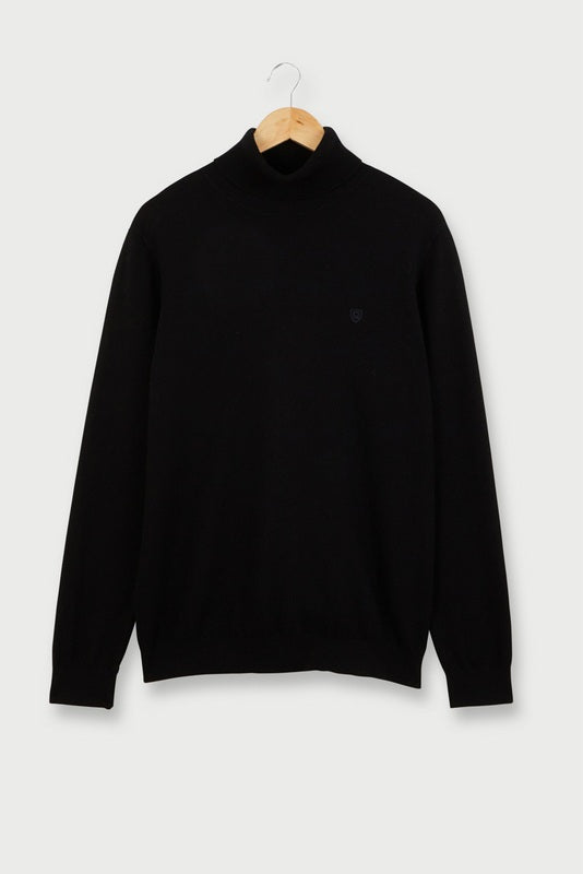 Pull Col Roulé Yvon Noir (8669668704581)