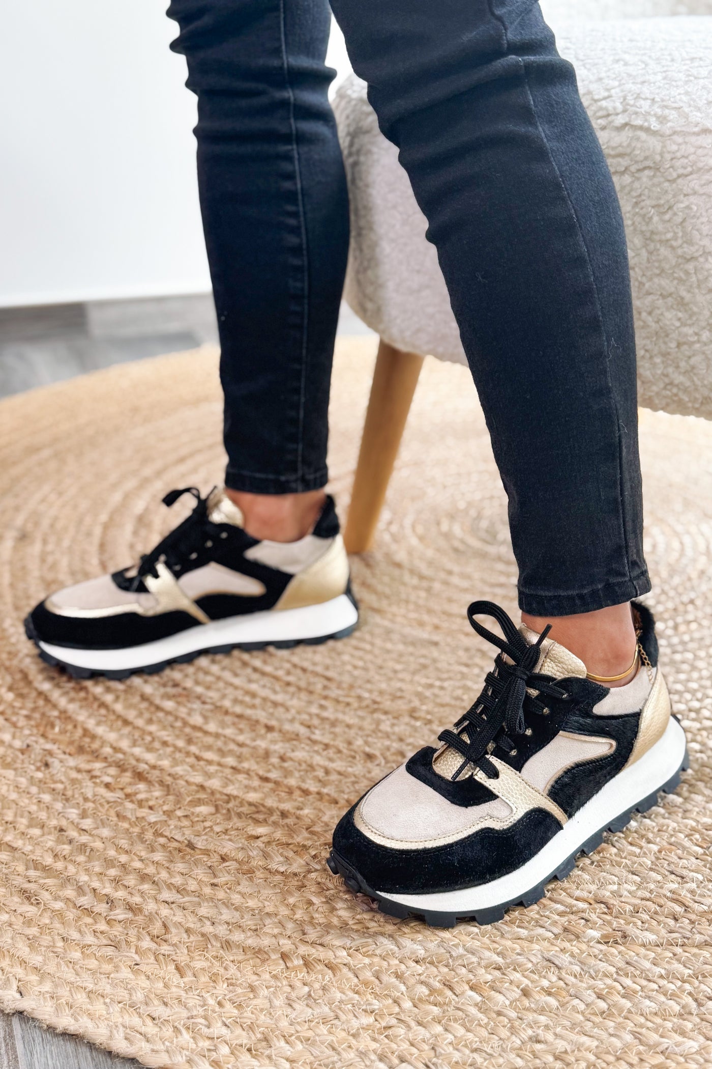 Basket Livia Noir/Doré/Beige (15197612245317)