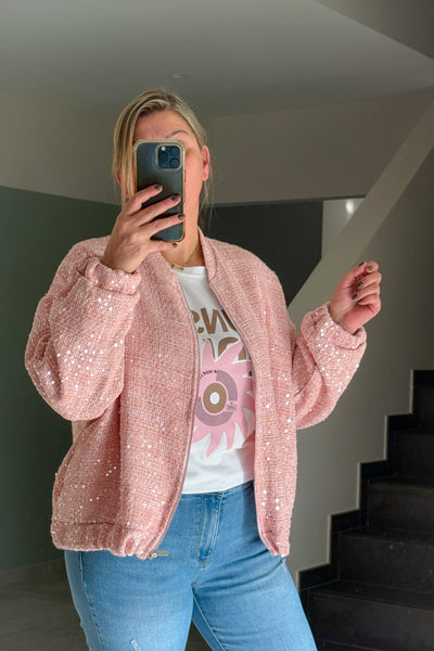 Veste Bombers Loline Rose à Sequins GT (14970646004037)