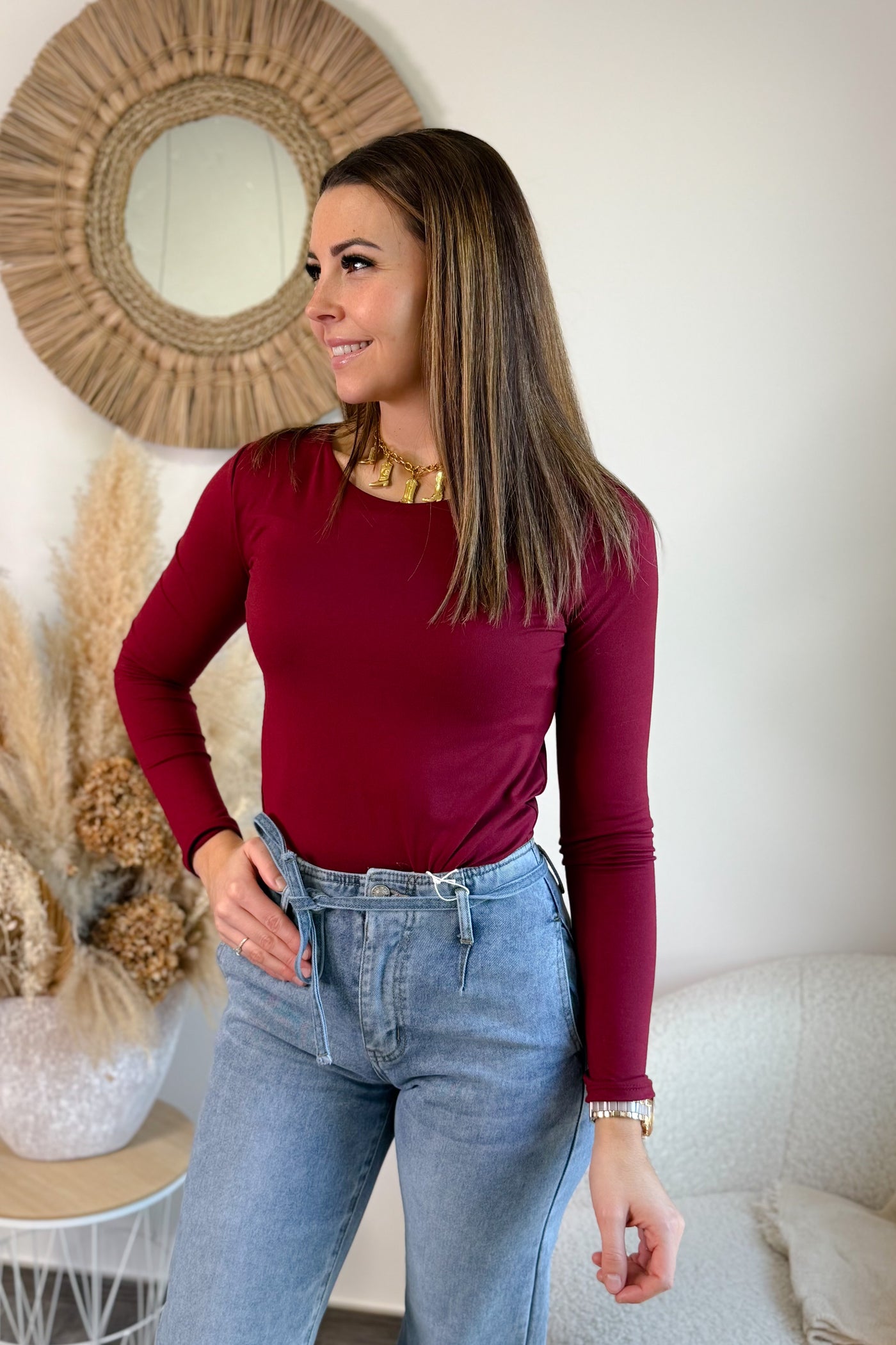 Body Lyse Manches Longues Bordeaux