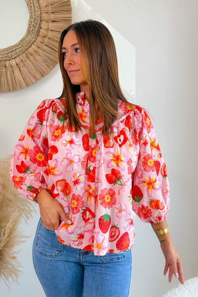 Chemise "Fraise " Rose (15114509779269)