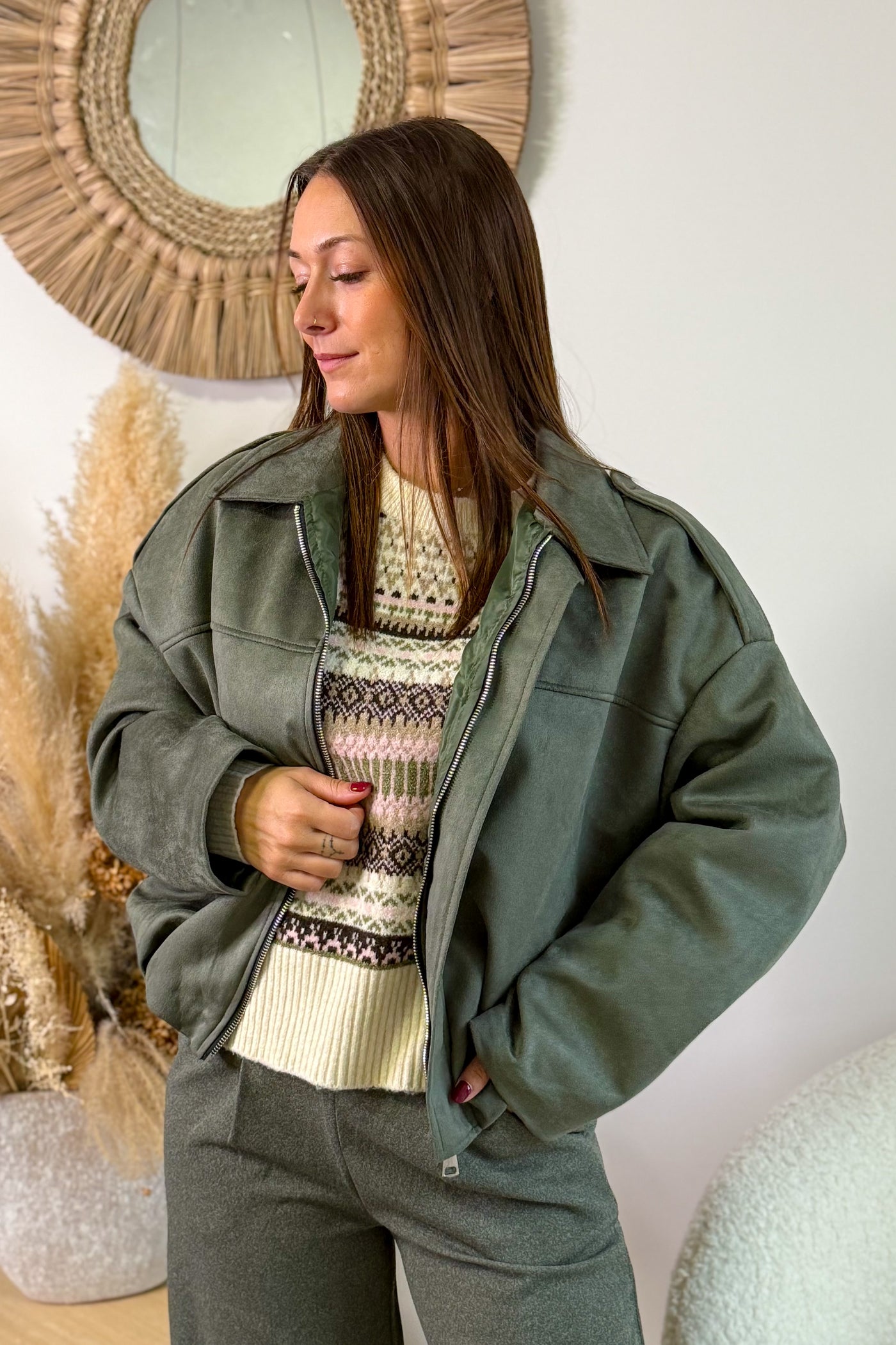 Veste Leika Suédine Kaki (15345034592581)