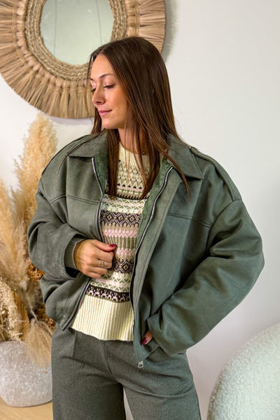 Veste Leika Suédine Kaki (15345034592581)