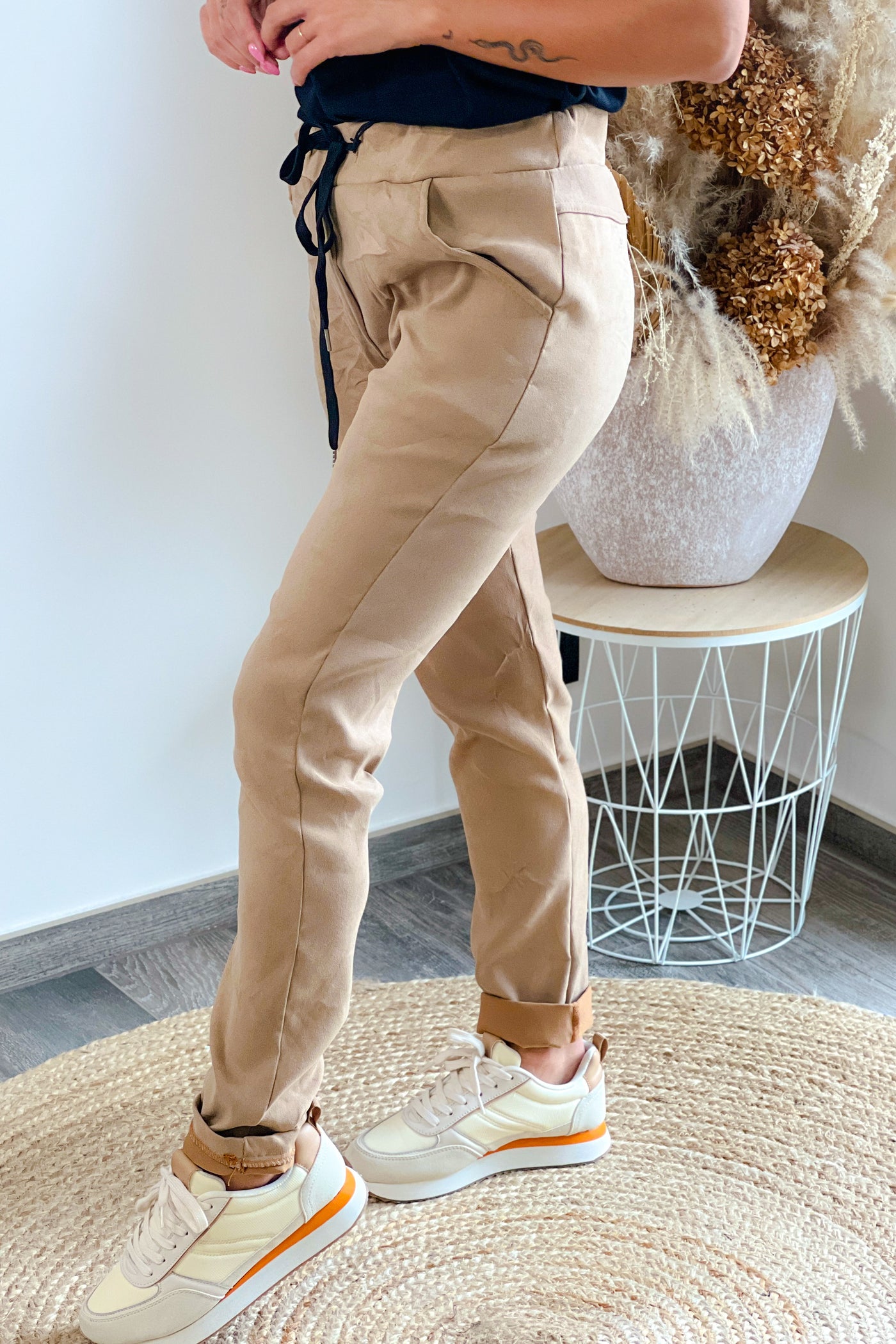 Pantalon Magique Suédine Magali Beige (8695856005445)