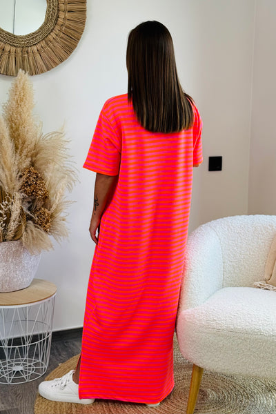 Longue Robe T-shirt Firmaine Rose (15038208672069)