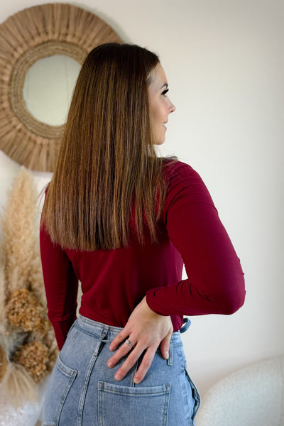 Body Lyse Manches Longues Bordeaux