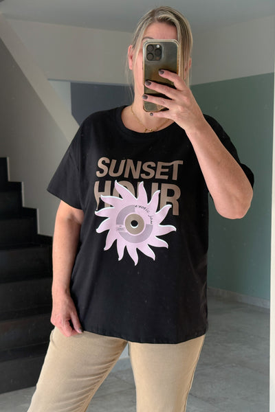 T-Shirt " Sunset Hour " Noir GT (14970653901125)