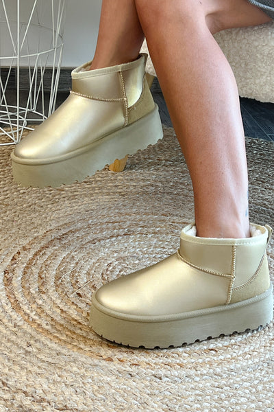 Boots Fourrées Style Ugg Dorées (9588147847493)