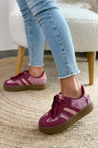 Basket Addax Bordeaux En Velours (15147755209029) (15147777524037)