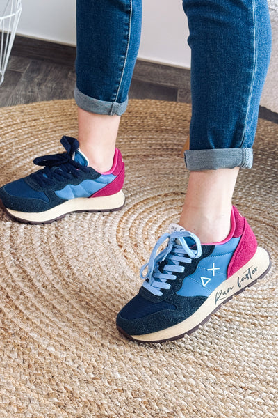 Baskets Compensée Sun68 Bleu Marine (15258445152581)