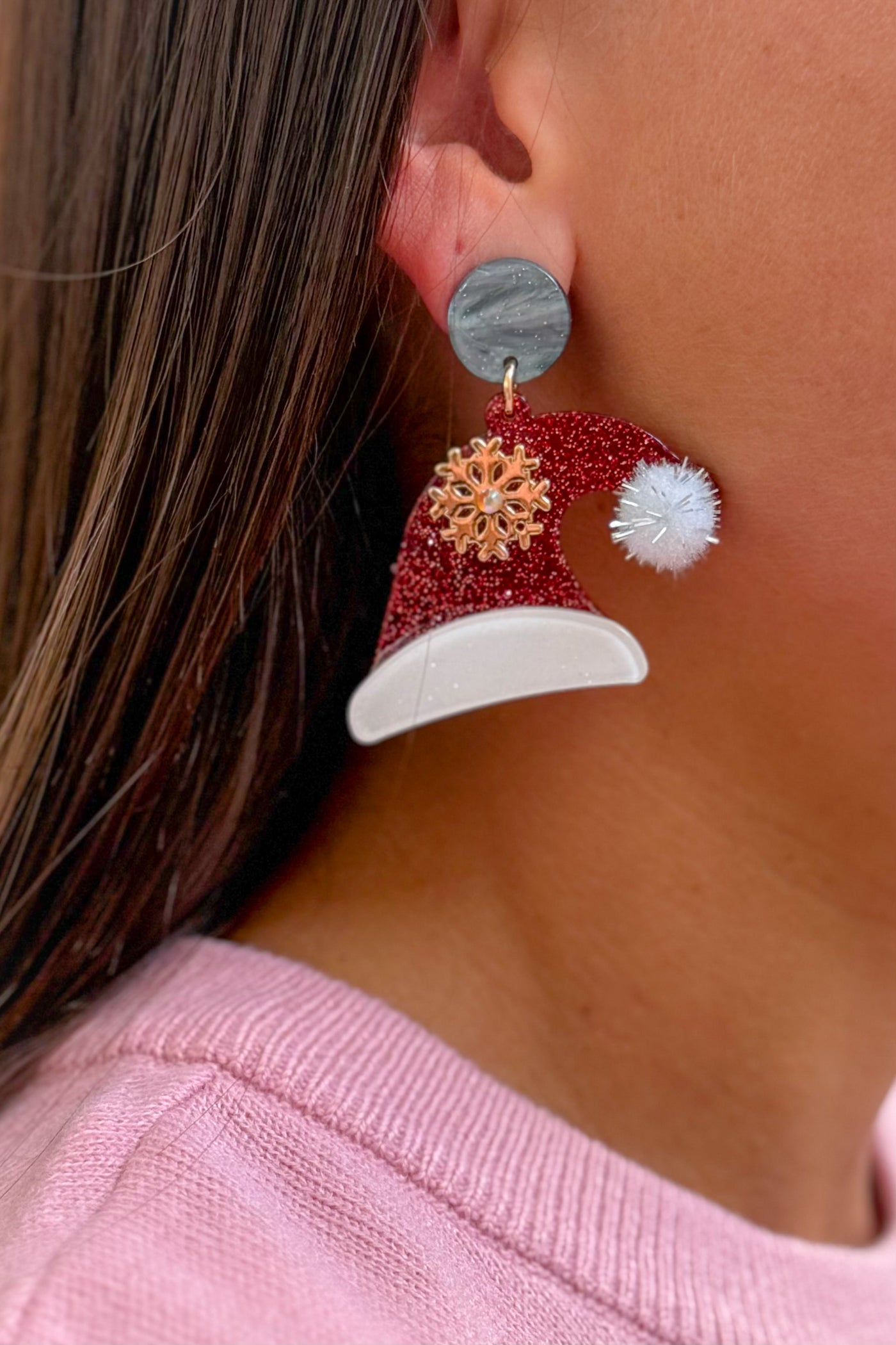 Boucle D'Oreille De Noël Chapeau & Gand