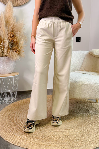Pantalon Brita Ecru Simili Garcia
