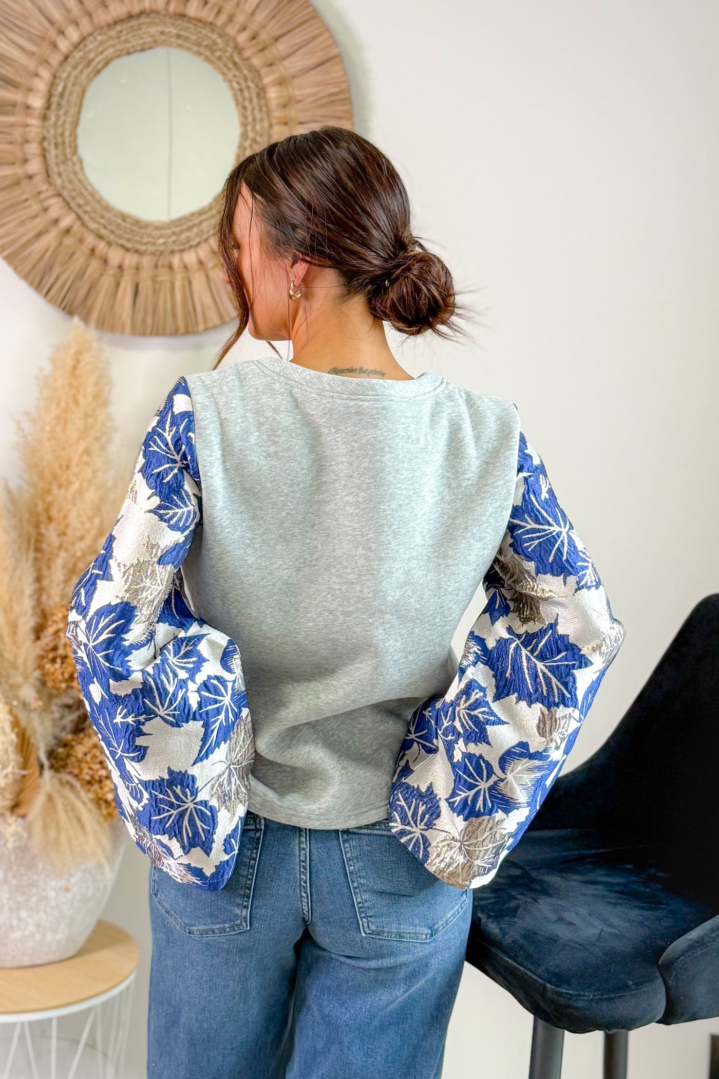 Sweat Violet Gris/Bleu Roi JDY