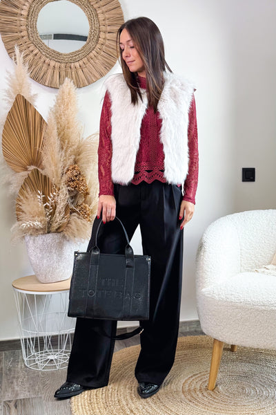 Gilet Ora Fausse Fourrure Ecru JDY (15297435992389) (15297444905285) (15297445921093) (15297446936901)