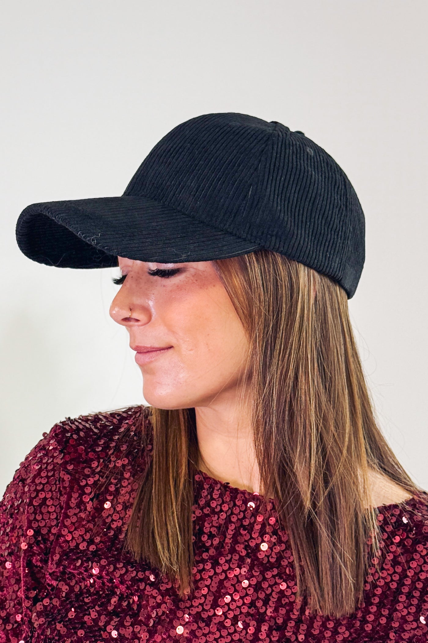 Casquette Velours Noir (14820546511173)