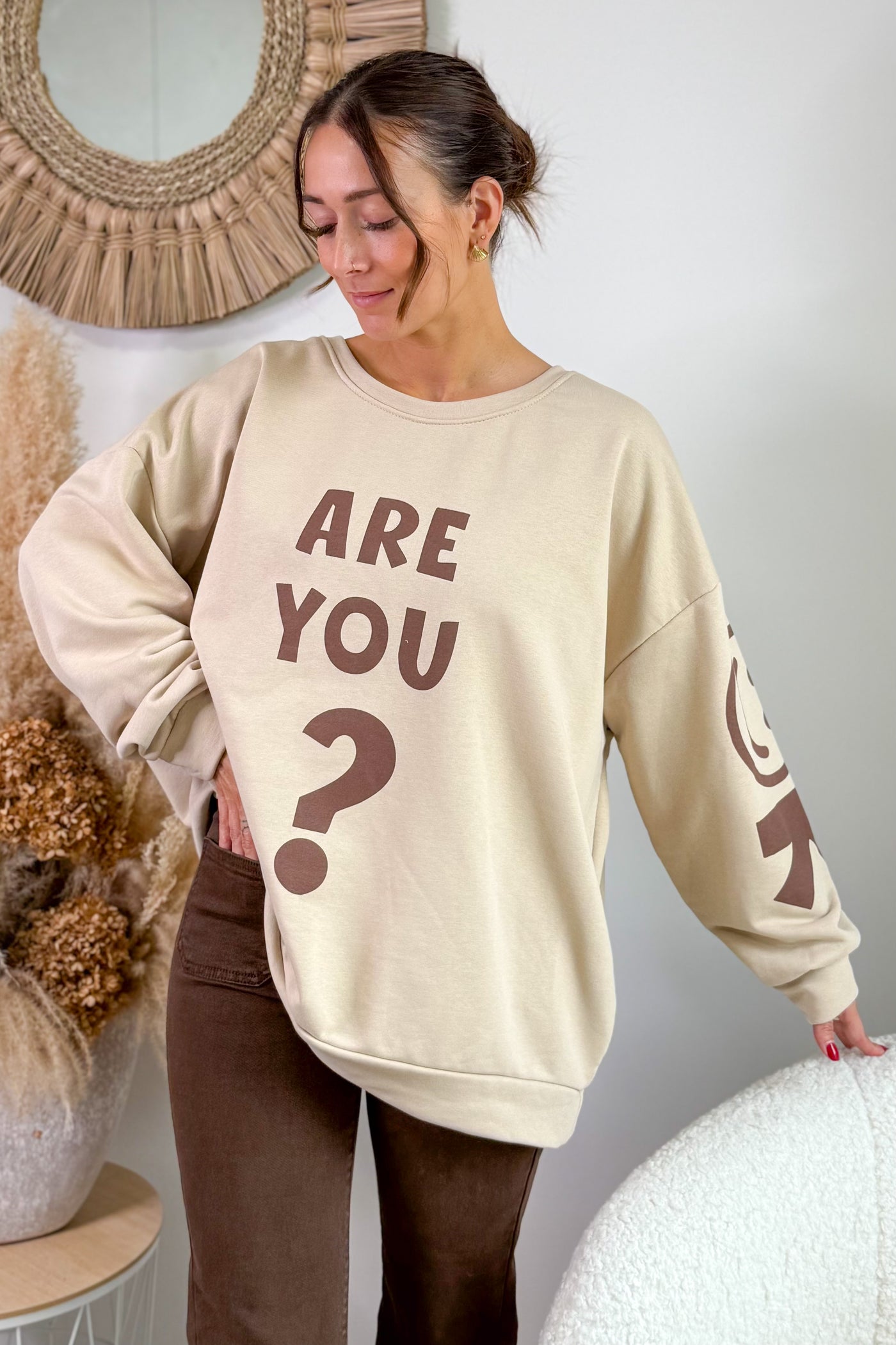 Sweat " Are You? " Beige (15314907136325)