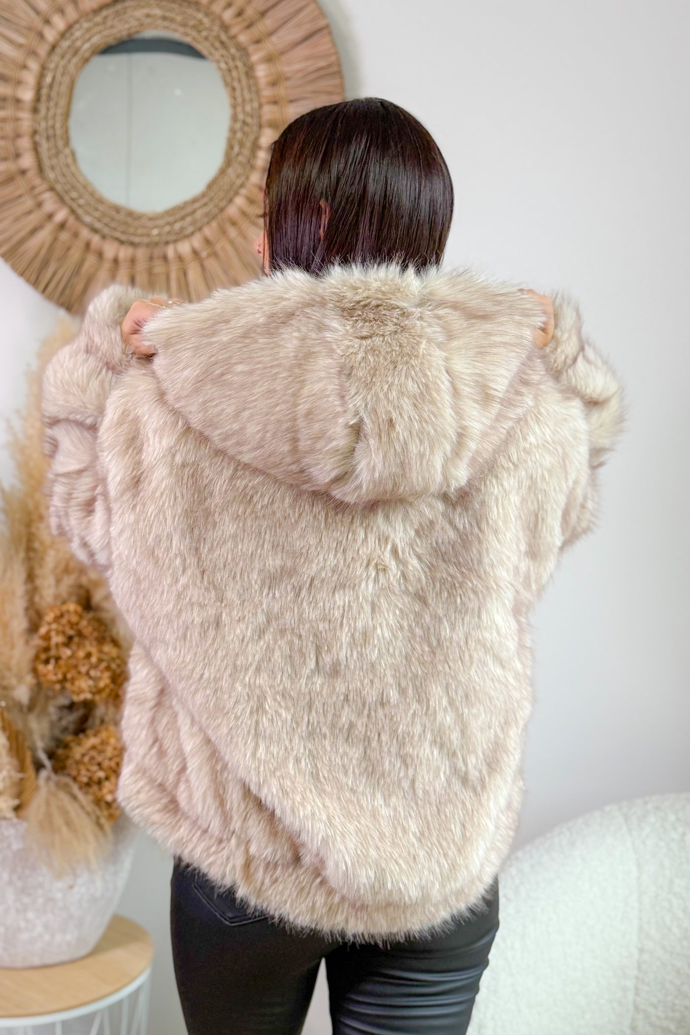 Veste Fausse Fourrure Cindy Beige