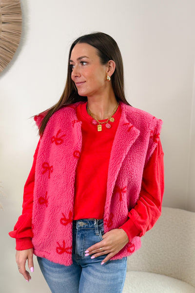 Gilet Teddy Noeuds Fuchsia (14975792152901)