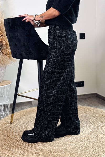 Pantalon Dorit Noir Carreaux Blanc JDY