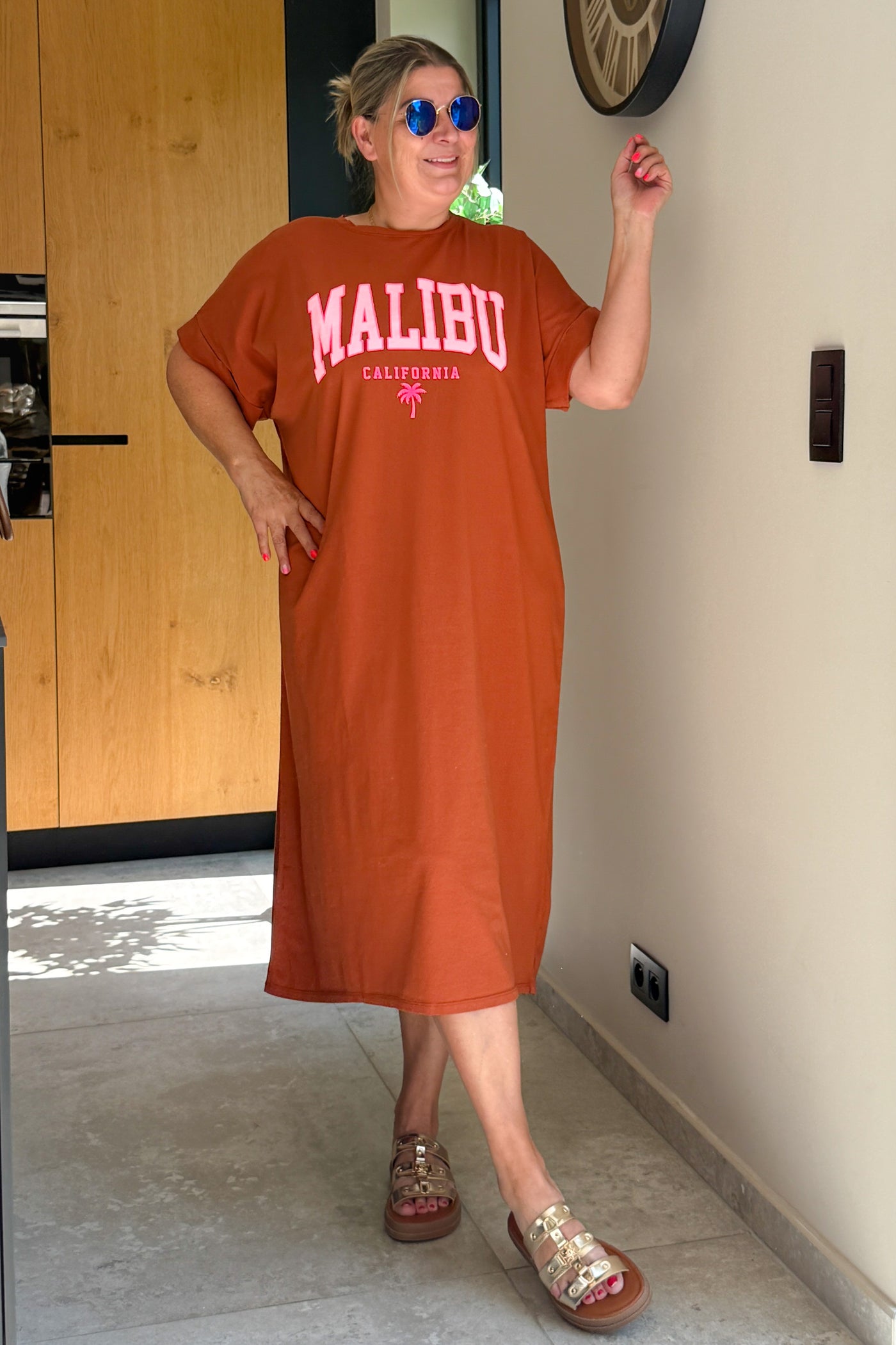 Longue Robe T-Shirt Malibu Brique GT (15173630624069)