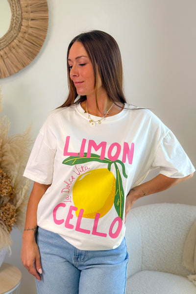 T-Shirt " Limon " Blanc Plus Ample (15017130197317)