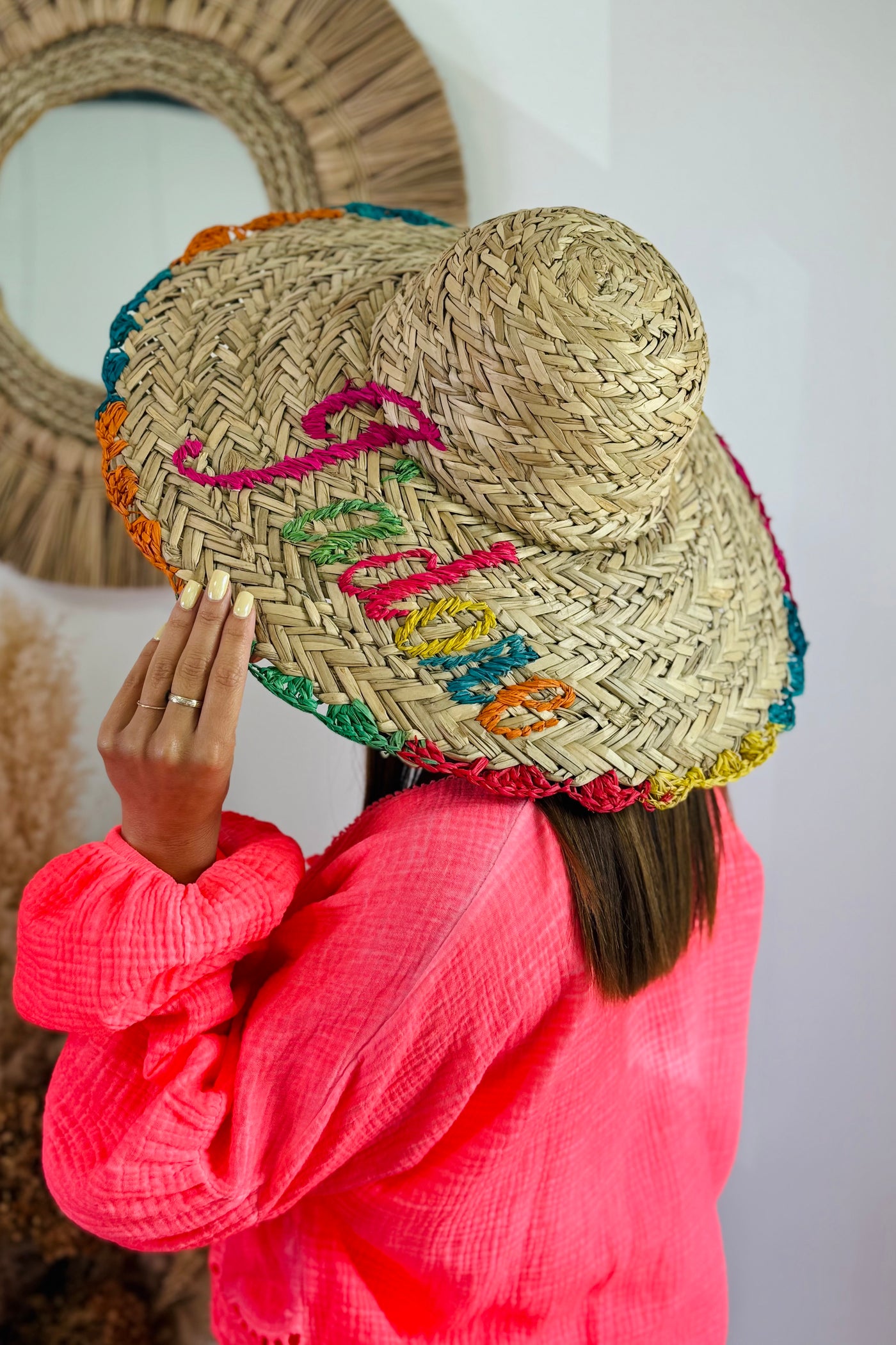 Chapeau En Paille "Jadore" Multi (15054681309509)
