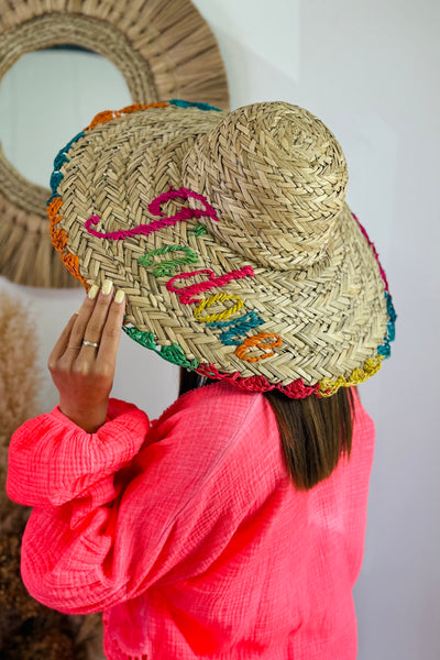 Chapeau En Paille "Jadore" Multi (15054681309509)