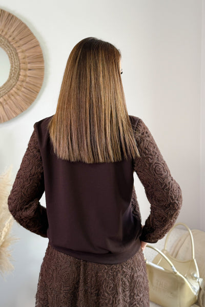 Sweat Bi Matières Estelle Choco