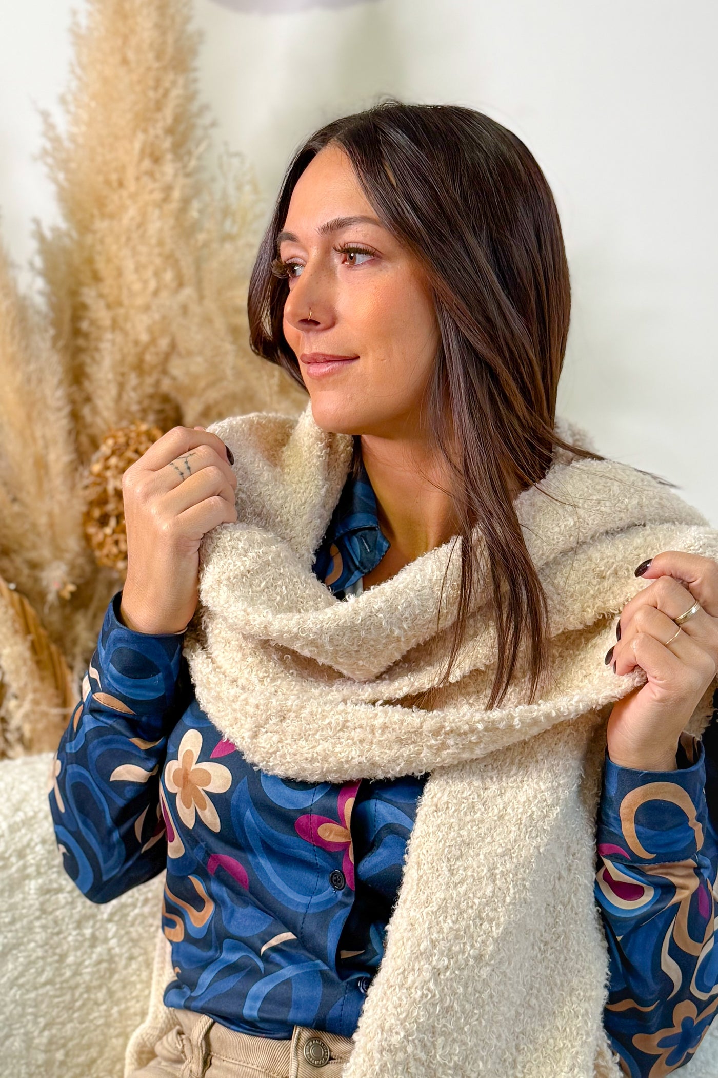 Echarpe Bouclette Beige