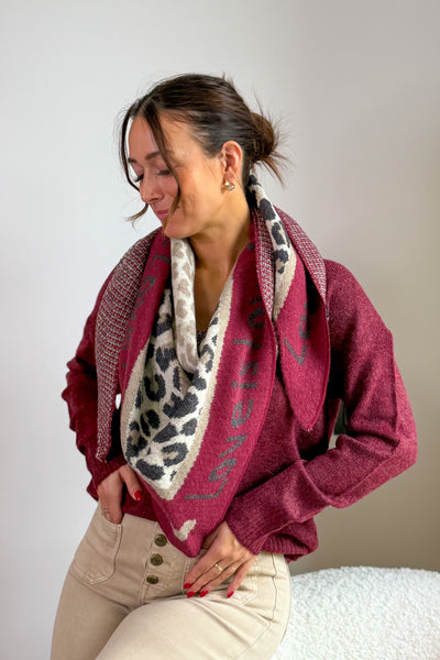 Echarpe Triange Léo Bordeaux (15314282840389)