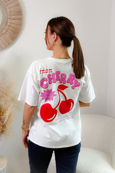 T-Shirt " Mon cherry" Blanc (14904600101189)