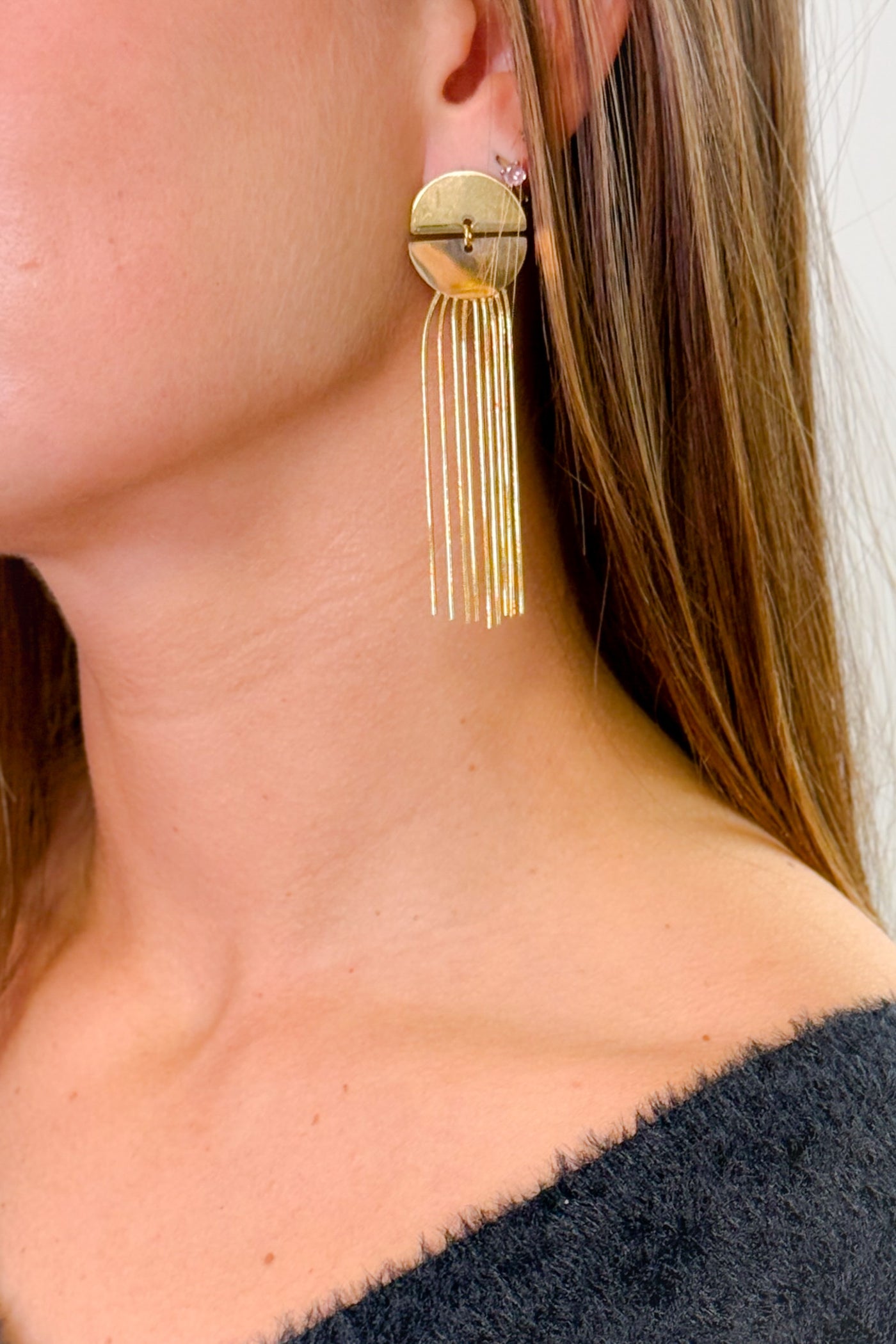 Boucle d'oreille Franges Dorés (14820637114693)