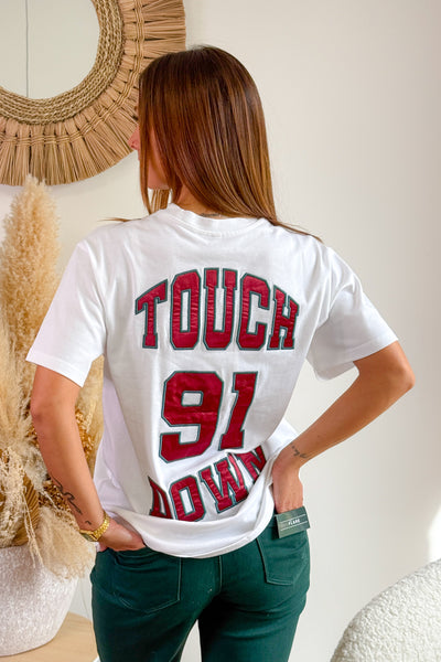 T-Shirt Rikka " Touch Down" Blanc Only (15190408462661)