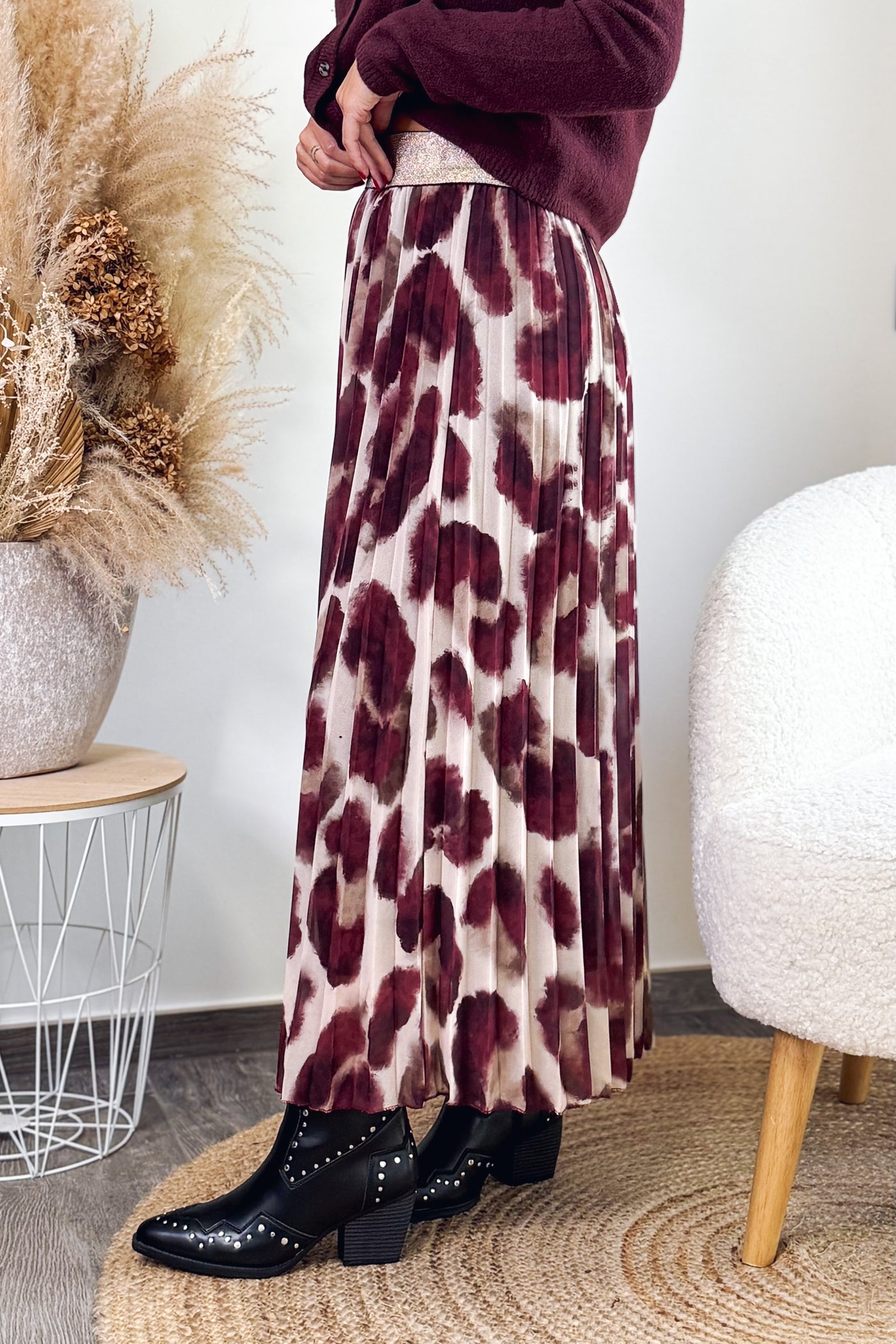 Jupe Tatiana Gros Léopard Bordeaux (15297605665093)