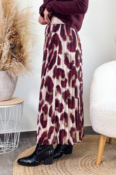 Jupe Tatiana Gros Léopard Bordeaux (15297605665093)
