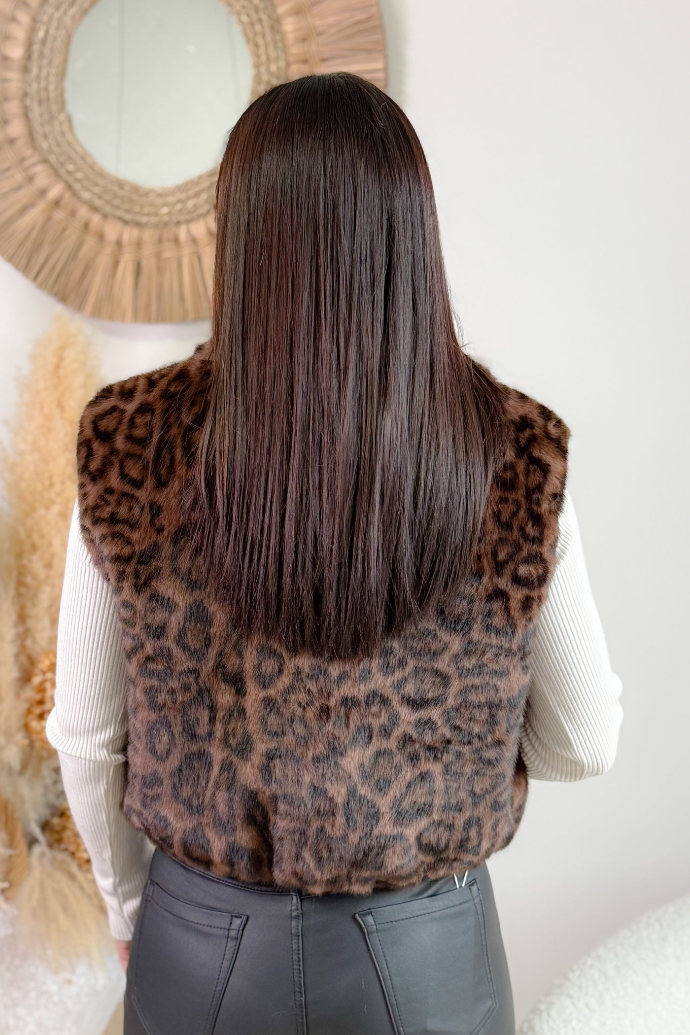 Gilet Sans Manches Fausse Fourrure Esther Léopard