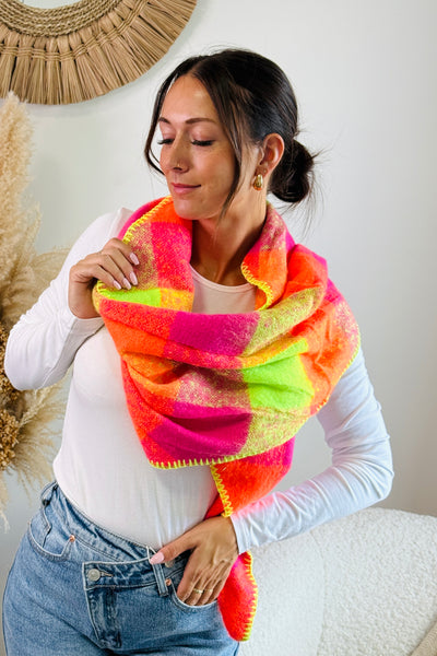 Echarpe Triangle Orange Fluo (15266034188613)