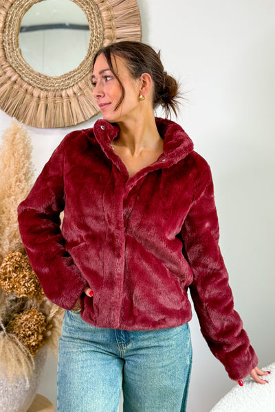 Veste Fausse Fourrure Vide Bordeaux Only (15314537087301)