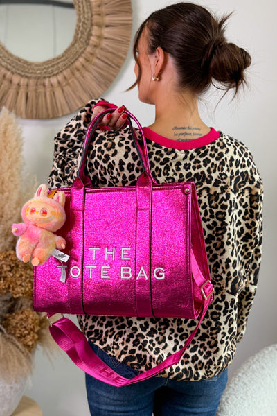 Tote Bag Métalisé Moyen Fuchsia (15314621333829) (15314629165381)