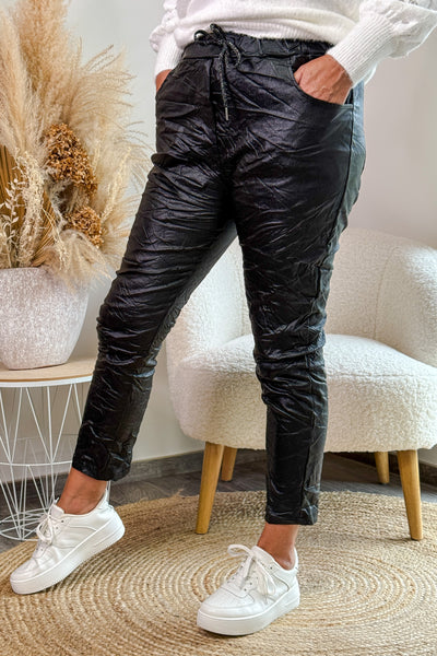 Pantalon Magique Friza Simili Noir pailleté  GT (14785337164101)