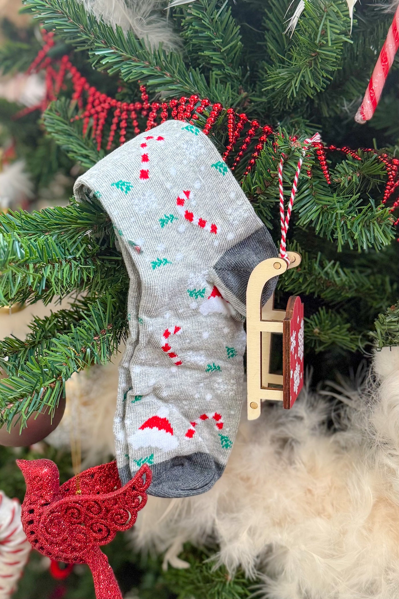 Sapin De 2 Paires De Chaussettes De Noël