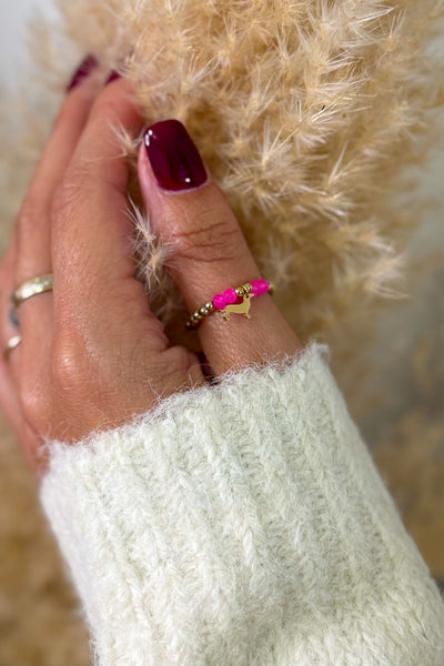 Bague Teckel Rose Fluo (15329726857541)