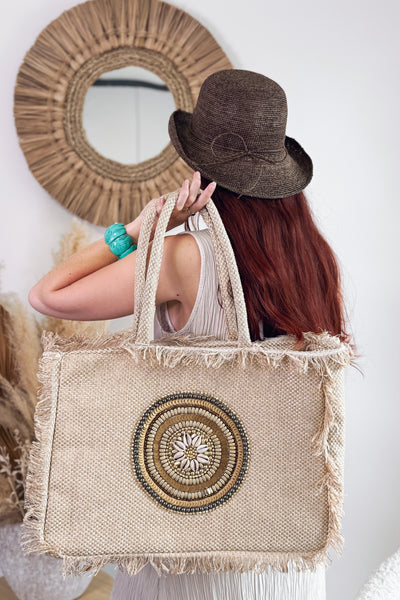 Sac En Paille Bessy Doré (15104320012613)