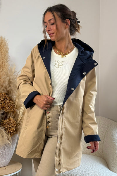 Veste réversible Régine Bleu Marine/Camel (9707417076037)