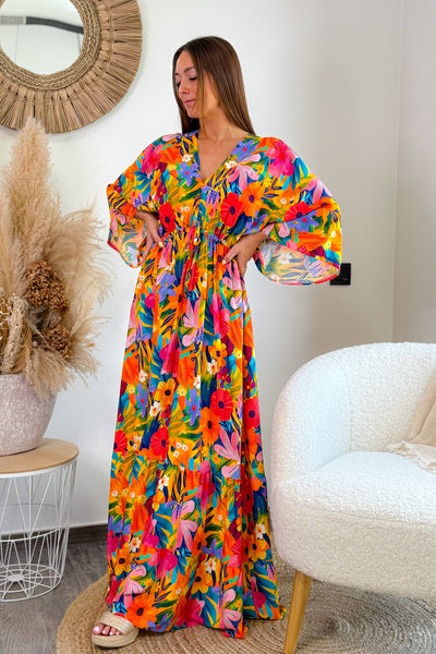 Robe Longue Floraline Multicolore (15072408502597)