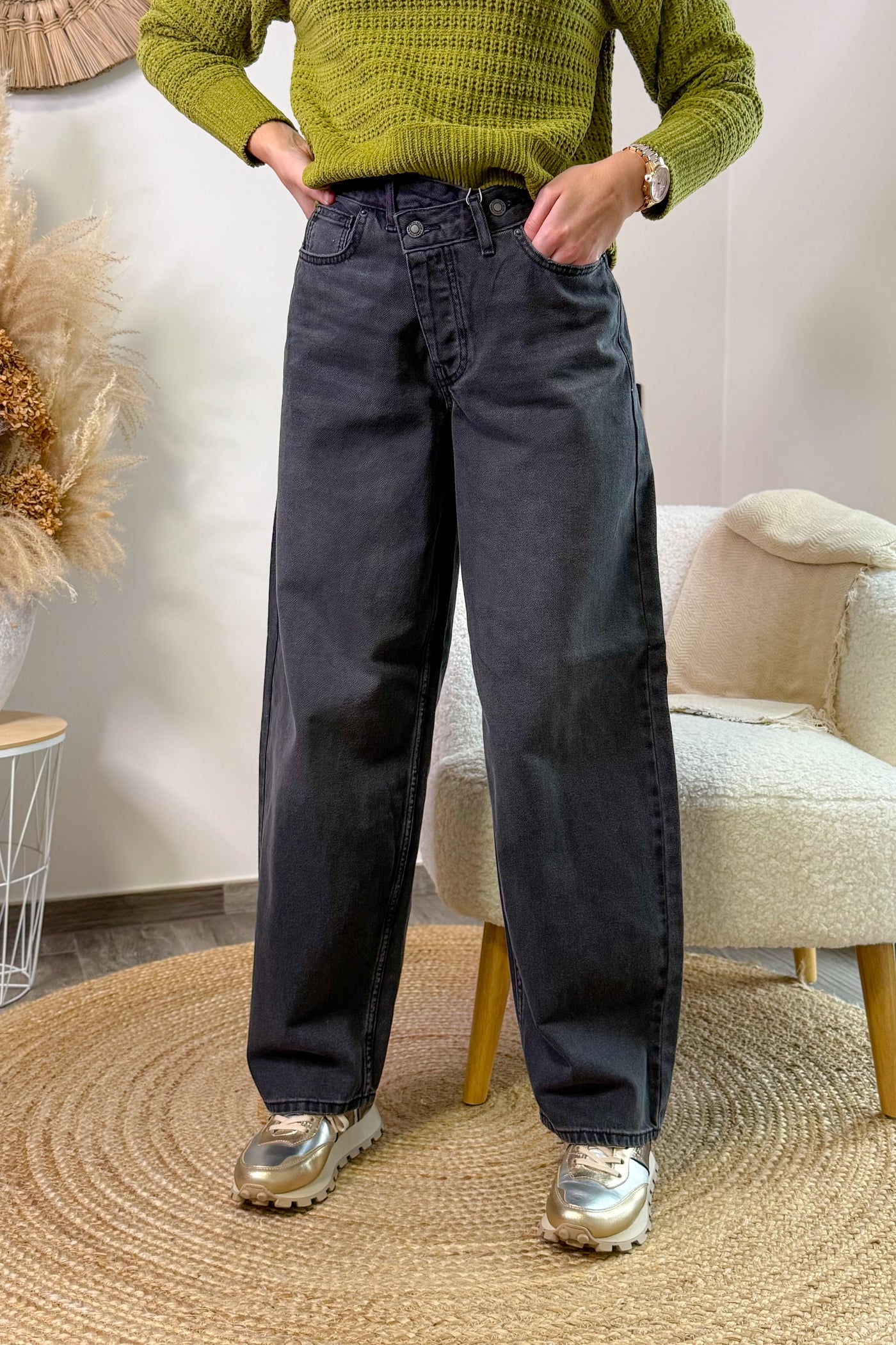 Jeans Giorgia Baggy Straight Gris Only