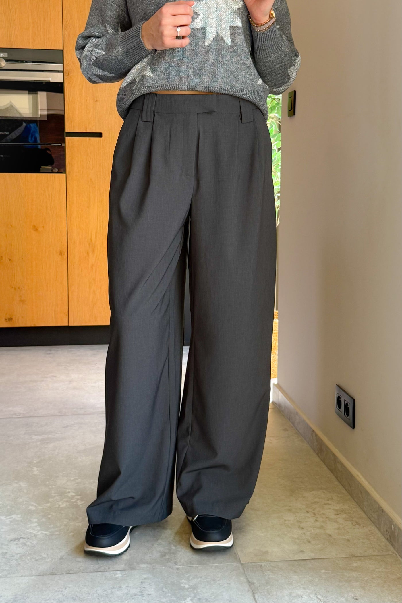 Pantalon Lila Gris Lurex ONLY