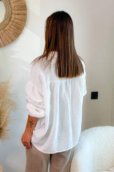 Chemisier Gaze de Coton Palmide Blanc (15046740607301)