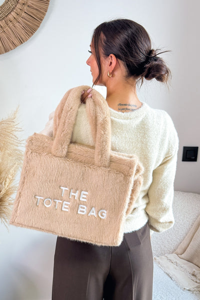 Tote Bag Fourrure Beige Rigide (15264985874757)